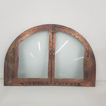craftsman style arched top fireplace doors