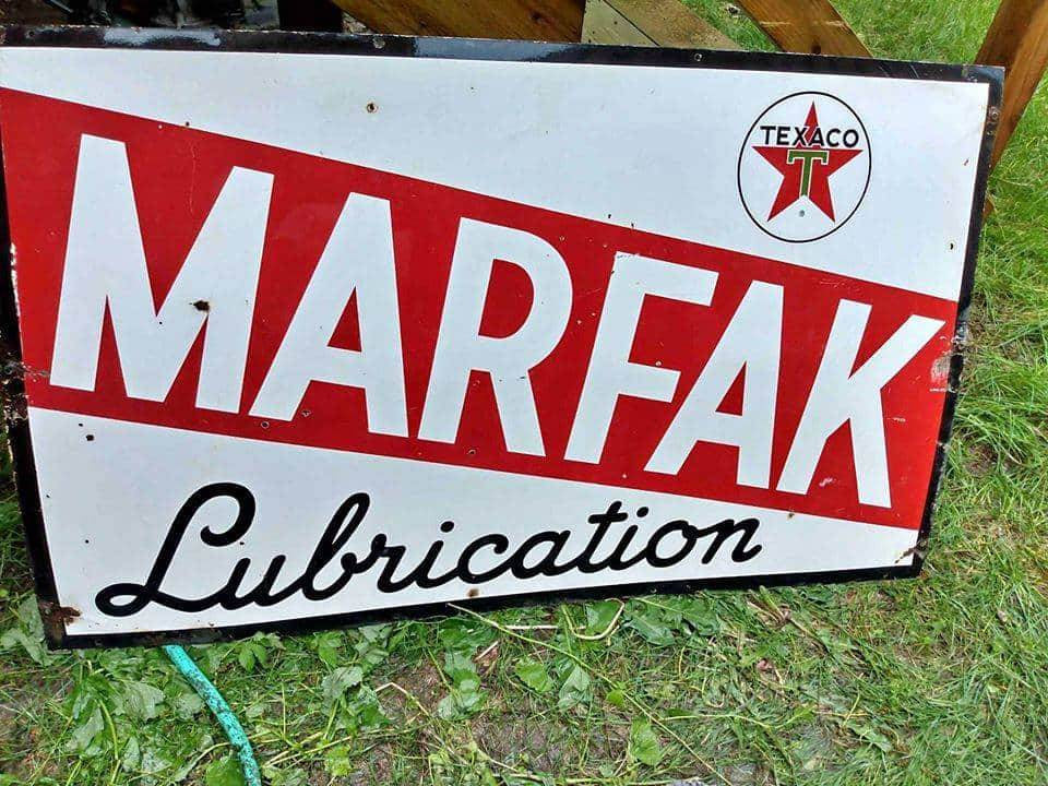 original marfak porcelain sign