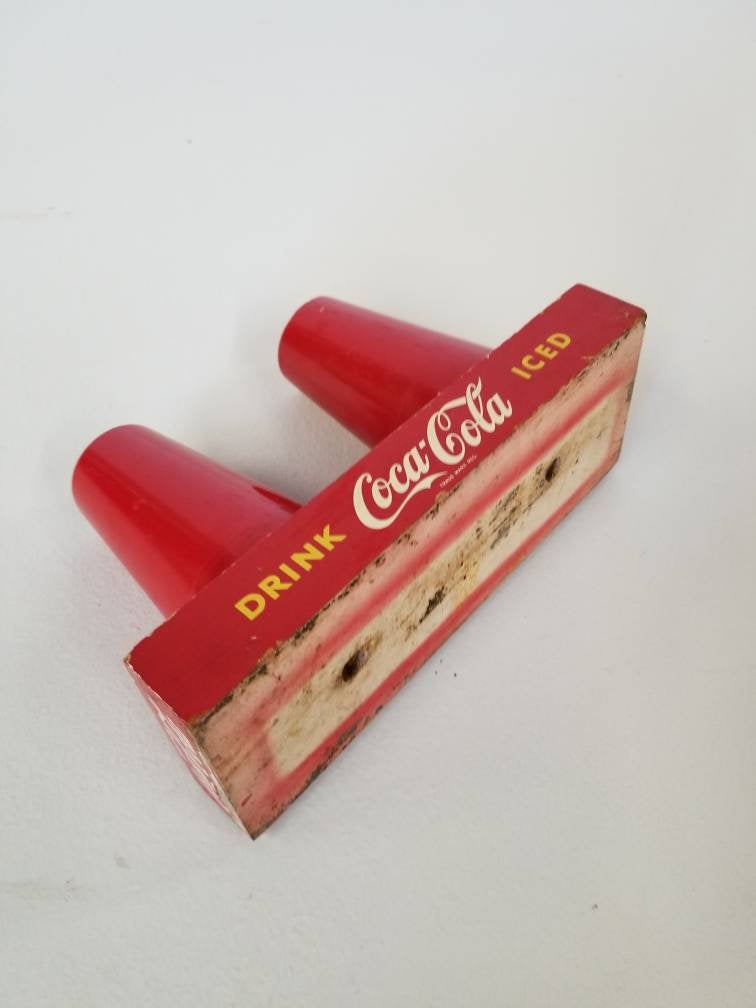 vintage 1950s coca-cola advertising cup holder