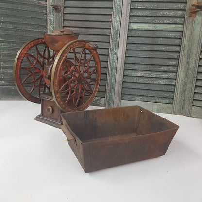 antique bin industrial metal box or basket primitive old for storage or display rustic weathered vtg old
