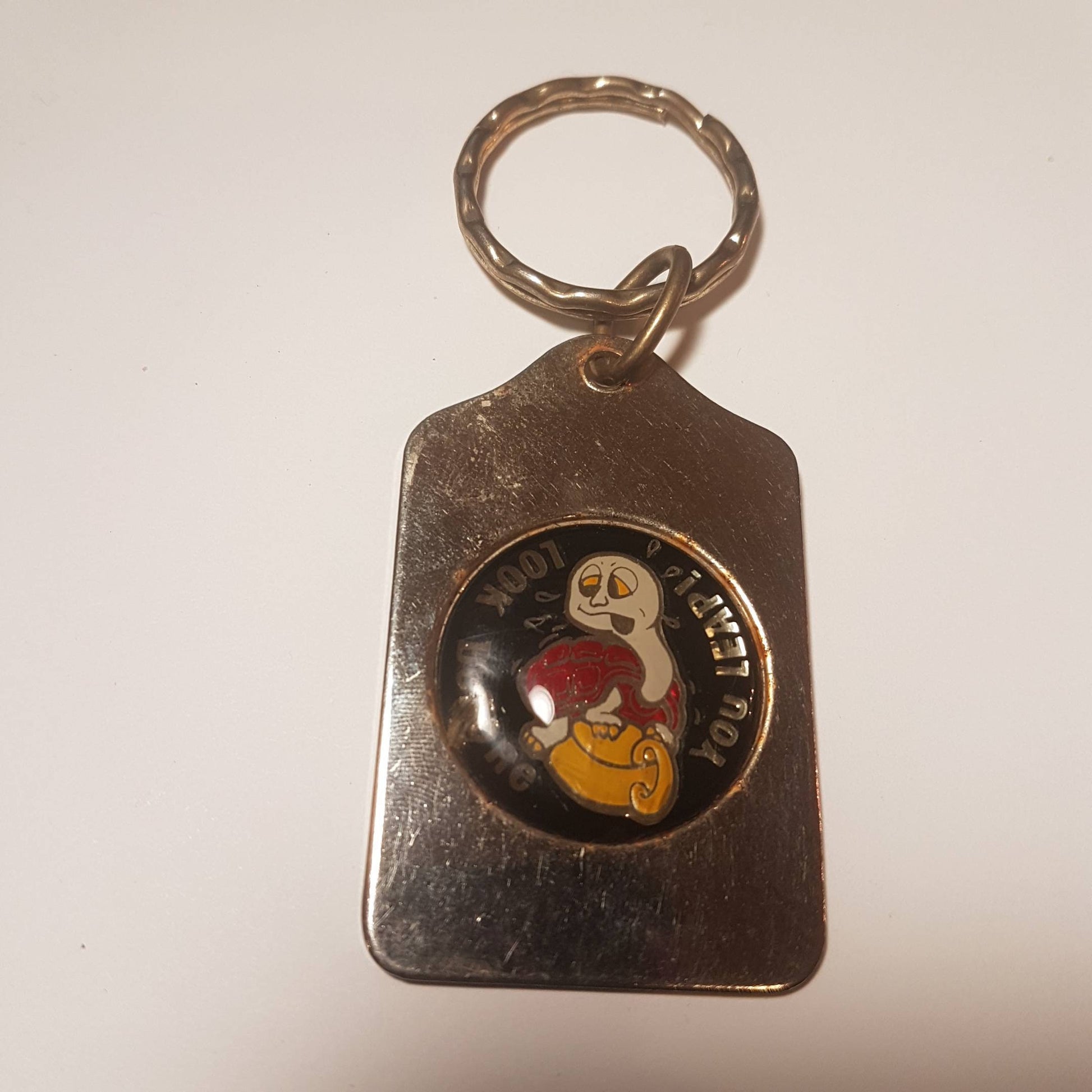 look before you leap keychain key tag