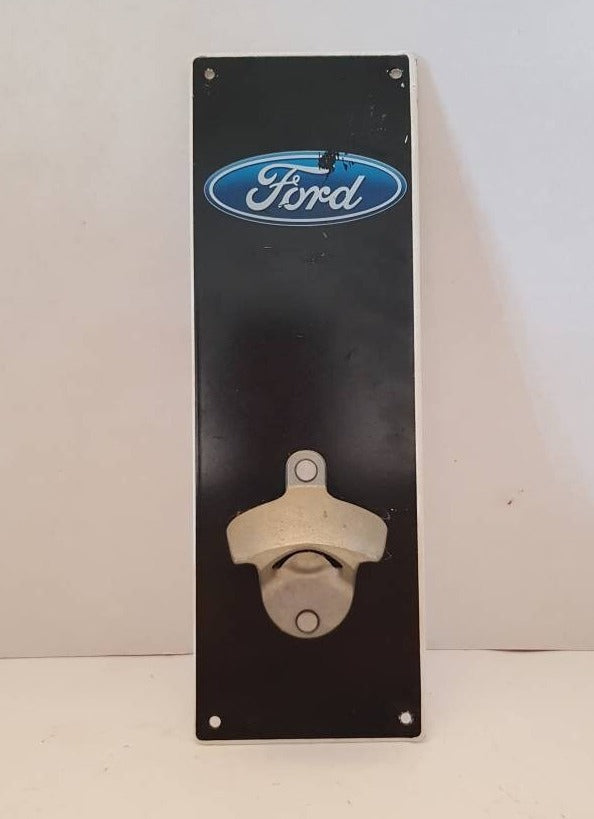 ford metal sign with bottle opener