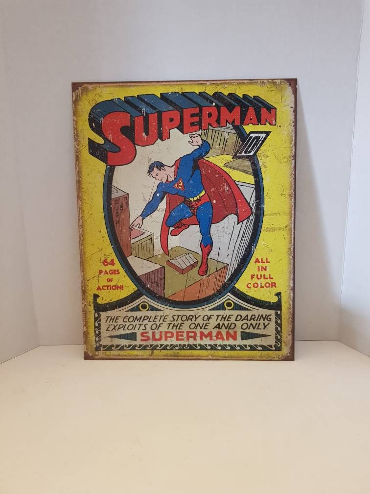 superman sign comic book super hero dorm room wall decor