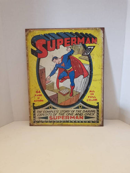 superman sign comic book super hero dorm room wall decor
