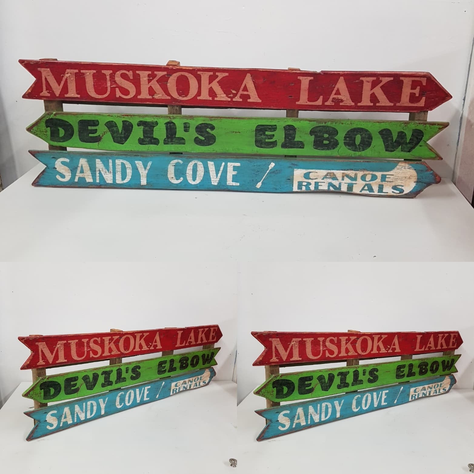 wooden muskoka lake cottage sign