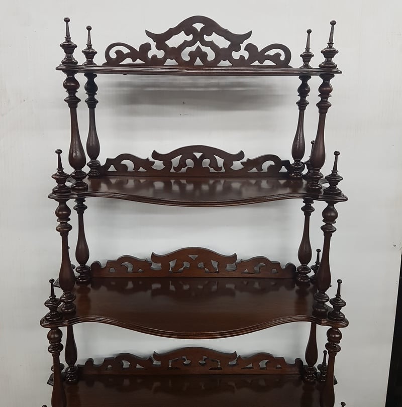 ornate victorian walnut curio whatnot shelf