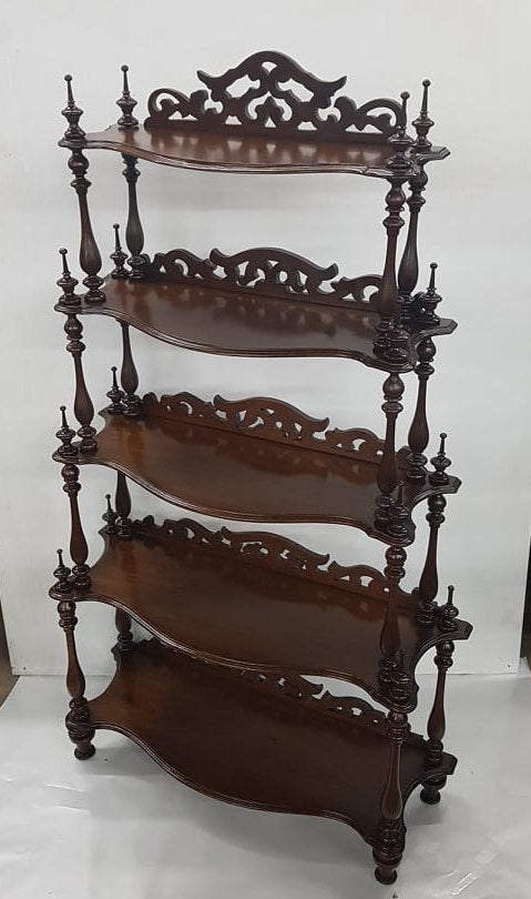 ornate victorian walnut curio whatnot shelf