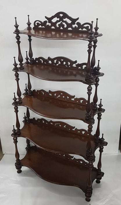 ornate victorian walnut curio whatnot shelf