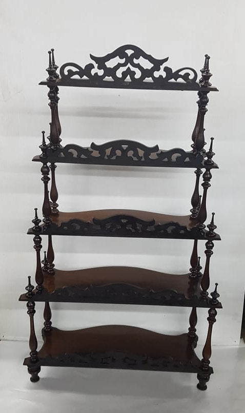 ornate victorian walnut curio whatnot shelf