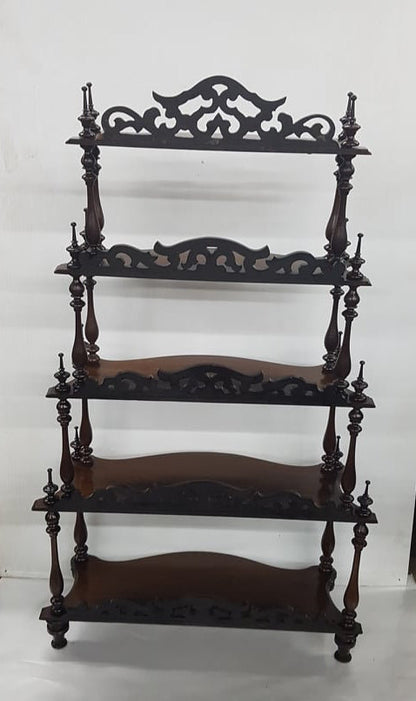 ornate victorian walnut curio whatnot shelf