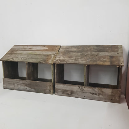 rustic double chicken nesting box chicken coop