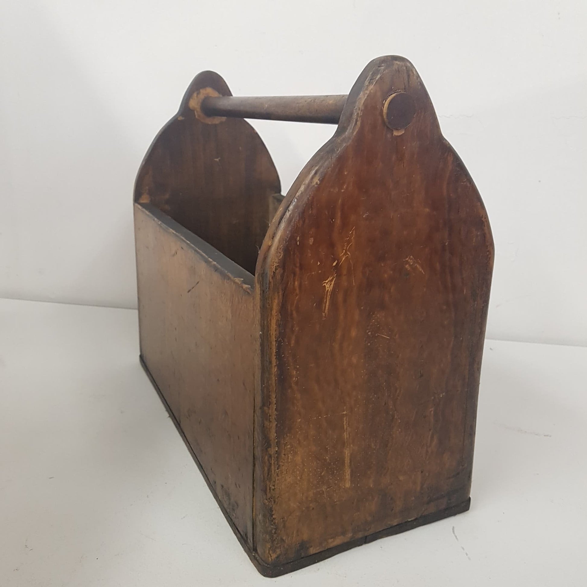 antique mennonite faux grained tote / caddy