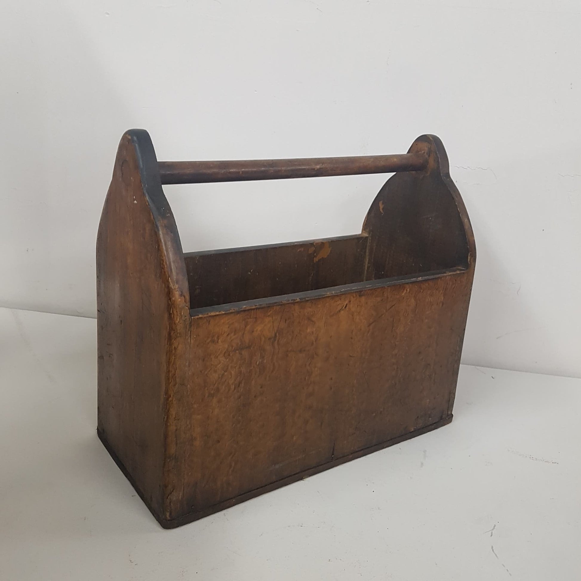 antique mennonite faux grained tote / caddy