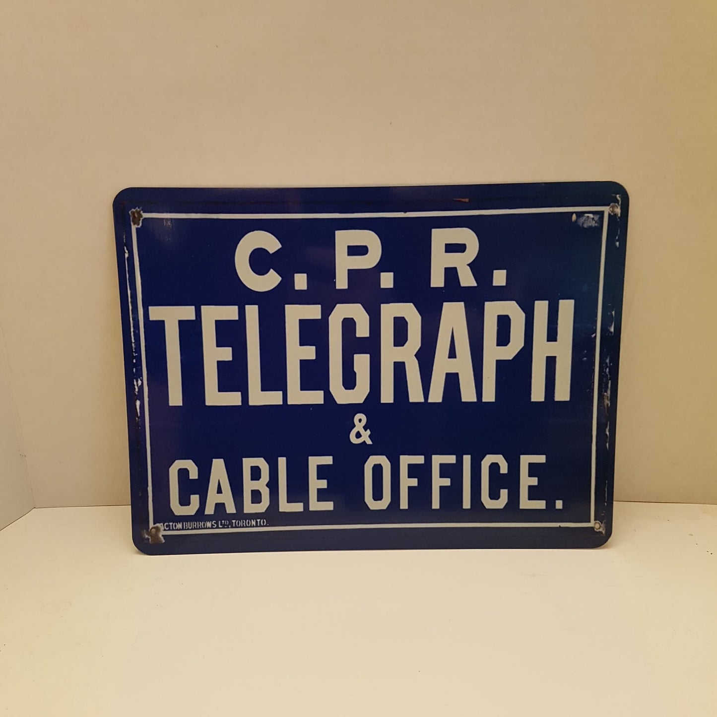 sign c.p.r. telegraph & cable office railroad sign