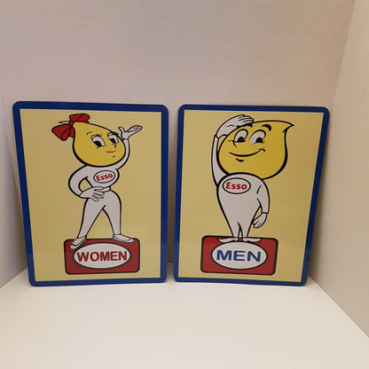 sign esso oil drop boy & girl bathroom mens and womens signs