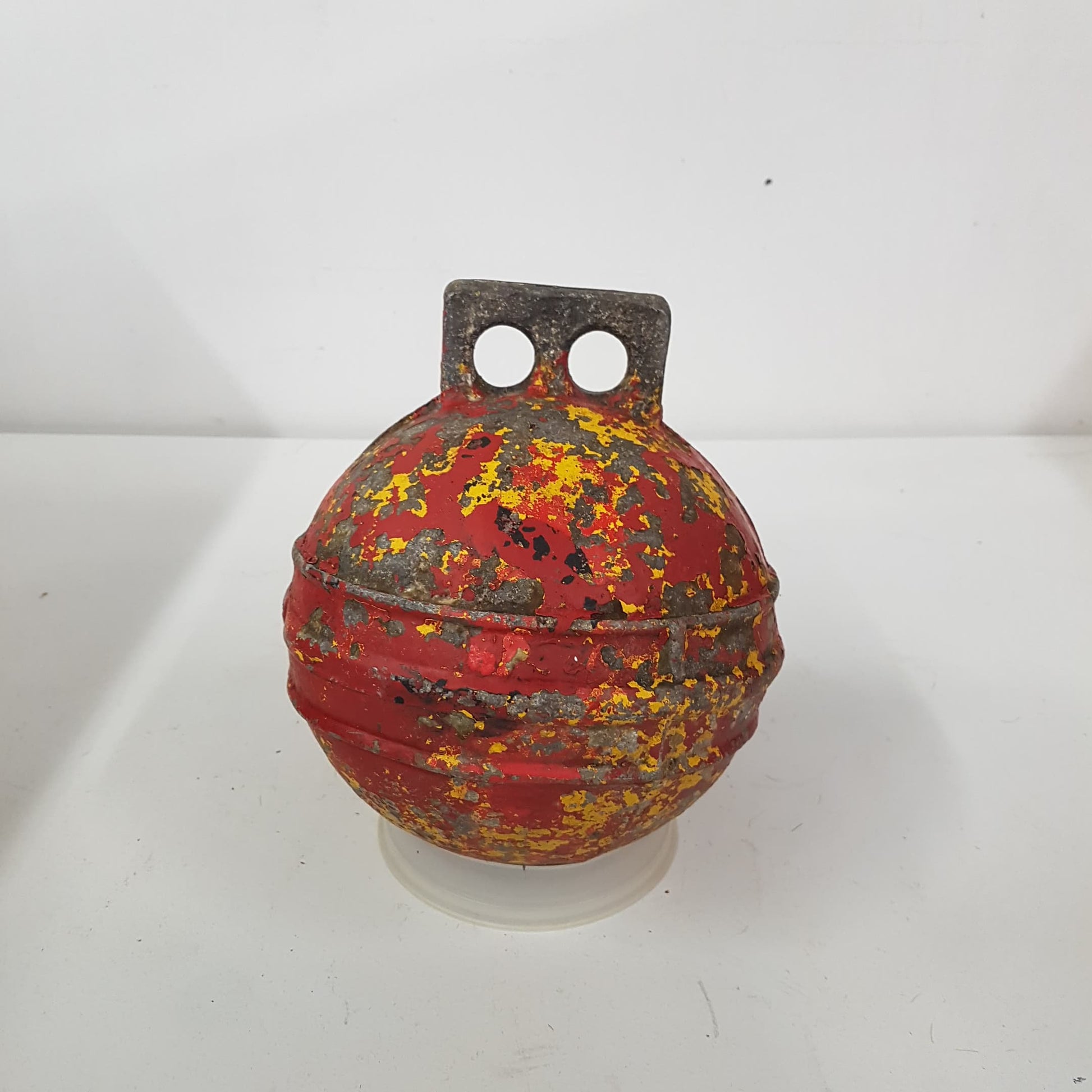 antique nautical fishing buoy / float newfoundland / maine lobster fishing made by phillips grimsby england