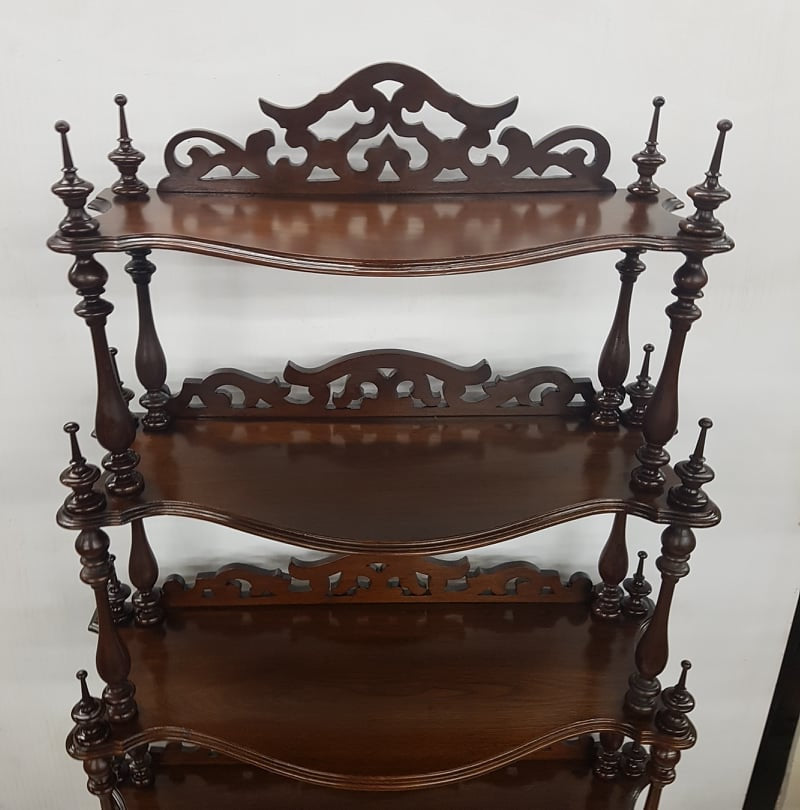 ornate victorian walnut curio whatnot shelf