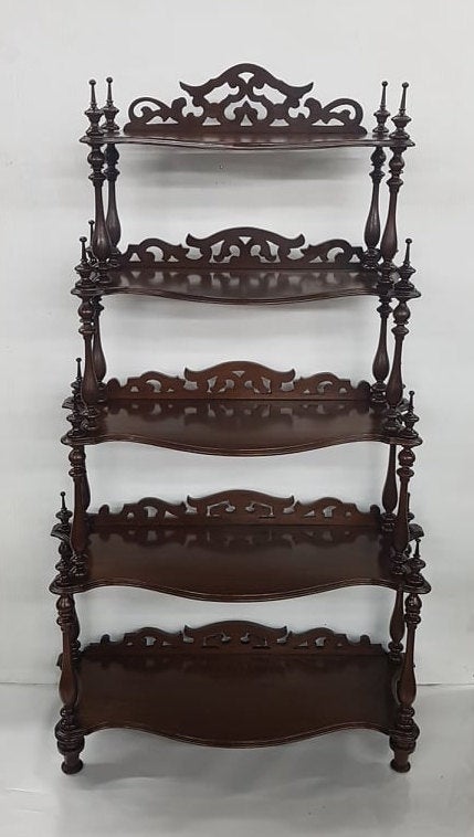 ornate victorian walnut curio whatnot shelf