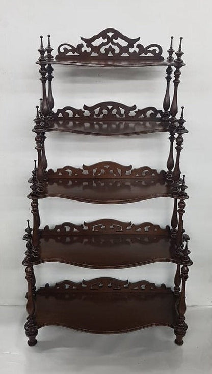 ornate victorian walnut curio whatnot shelf