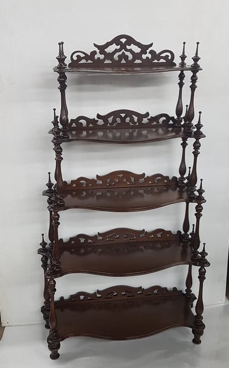 ornate victorian walnut curio whatnot shelf
