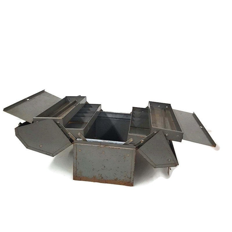 vintage folding cantilever toolbox accordion craftsman tool box