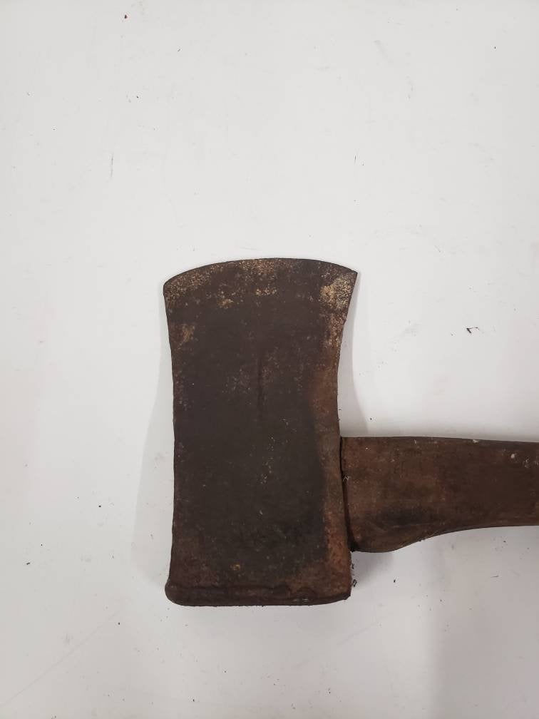 woodcutting axe steel head wooden handle