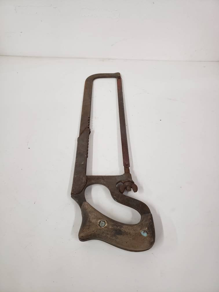 butchers meat saw antique slaughterhouse hand tools