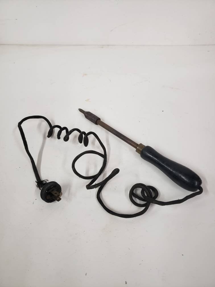vintage pyrography tool wood burning iron hand tools