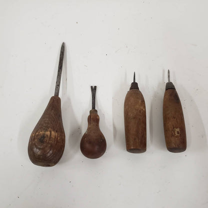 punches and awls set of four hand tools carpentry tools antique woodworking