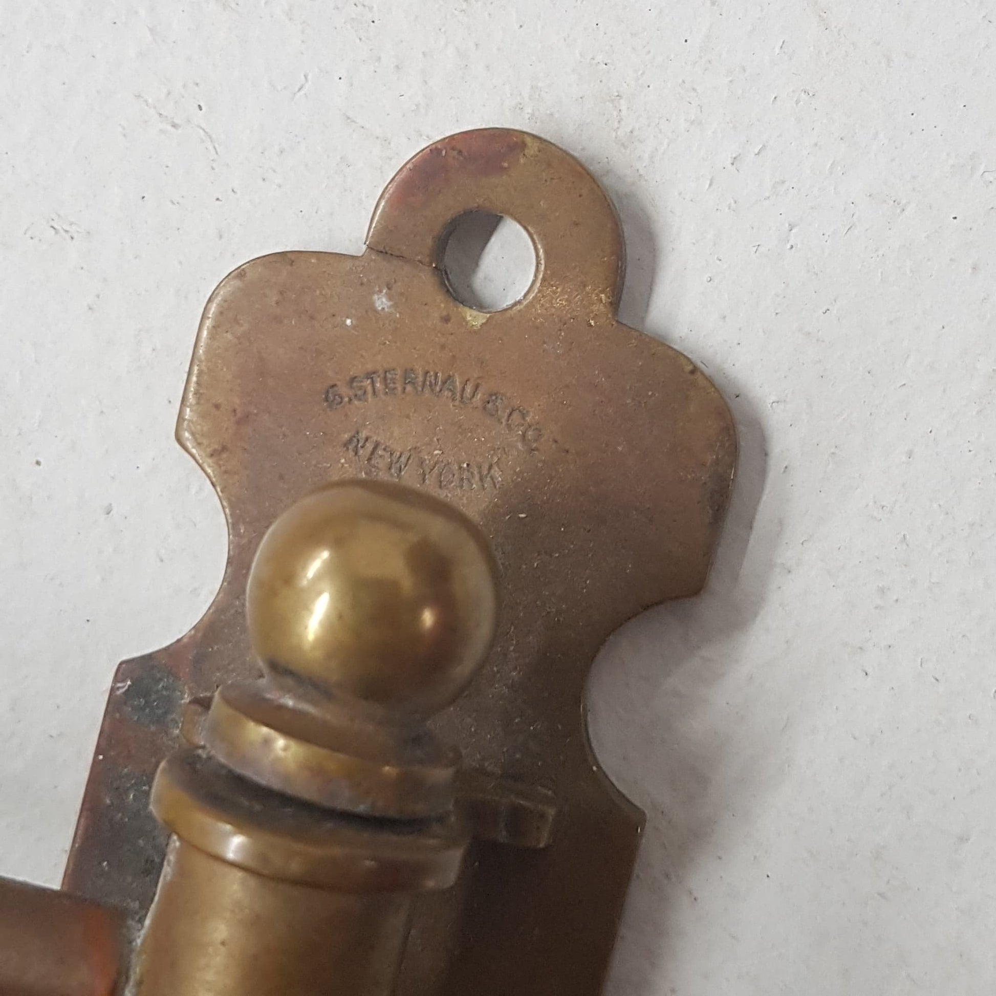 s. sternau & co. new york brass hanging towel rack