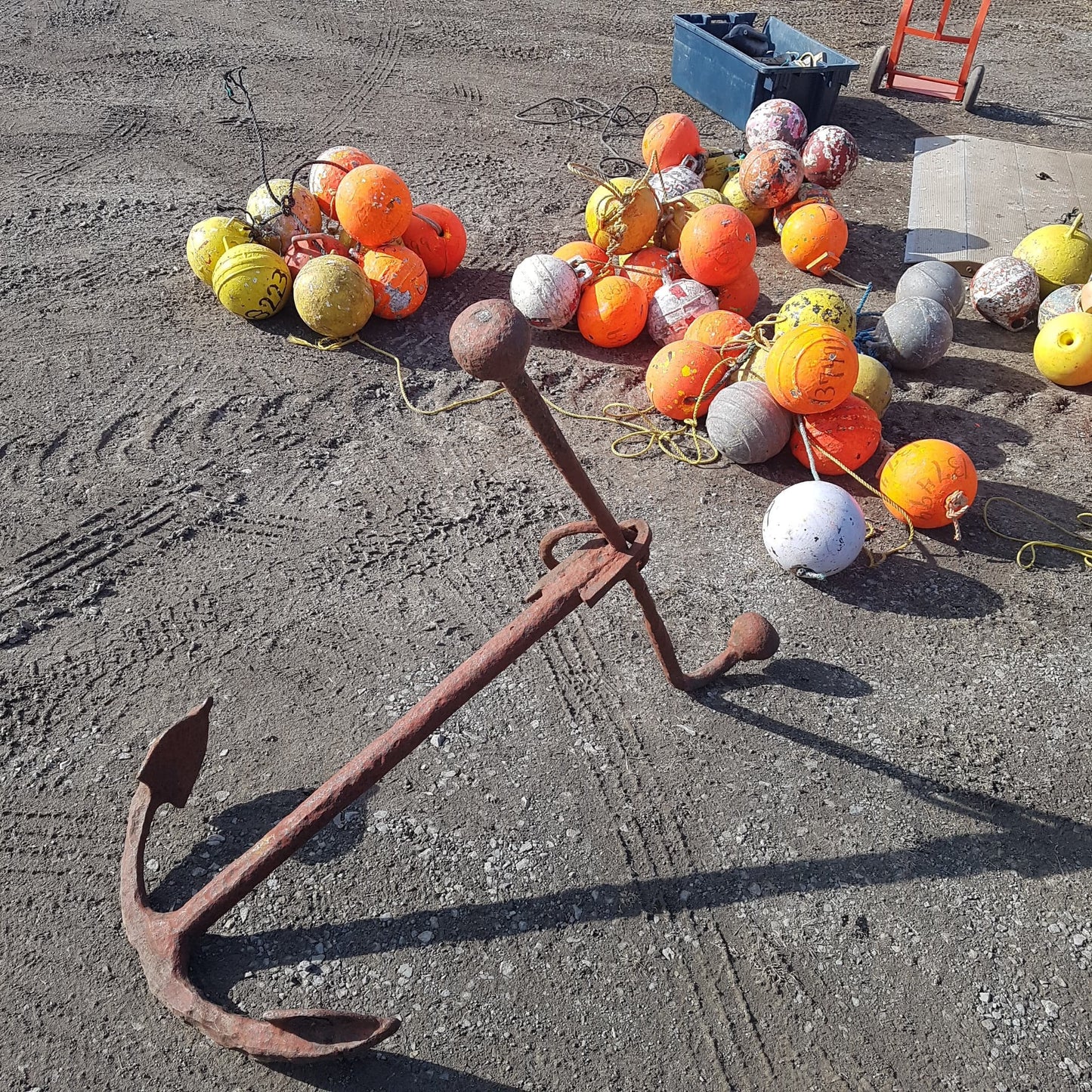 antique nautical fishing buoy / float newfoundland / maine lobster fishing