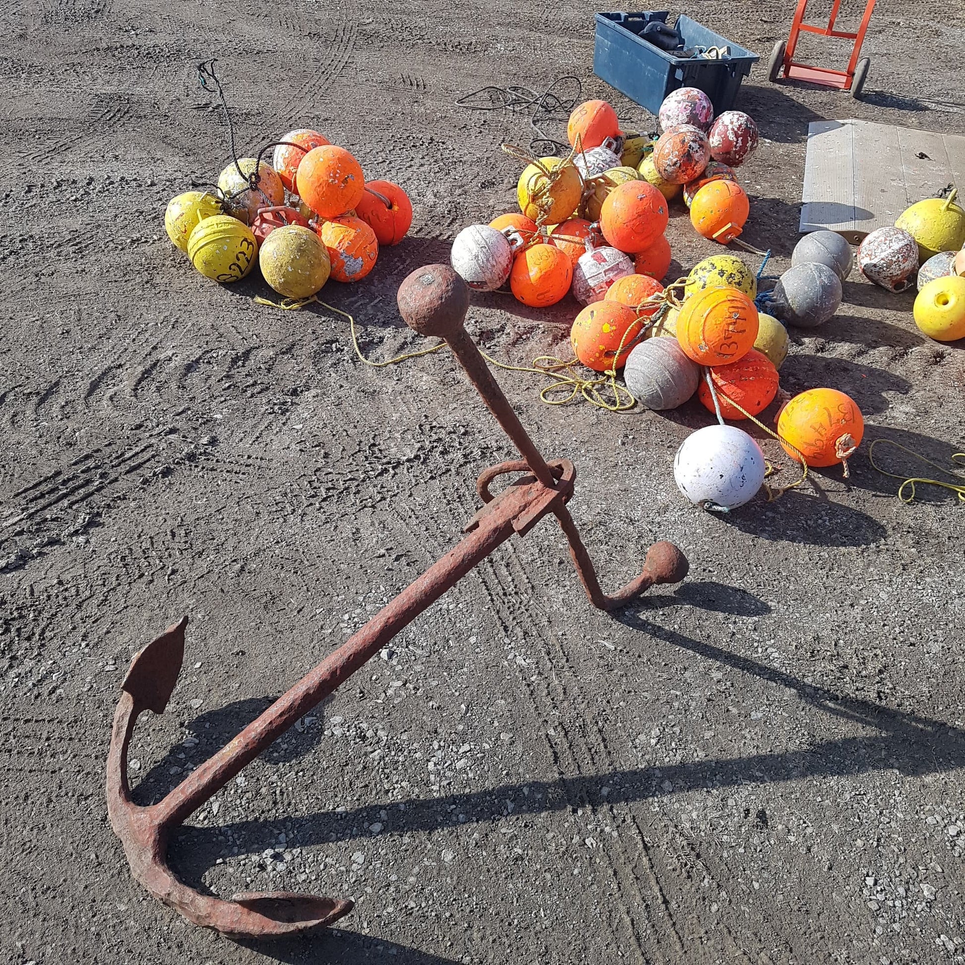 antique nautical fishing buoy / float newfoundland / maine lobster fishing