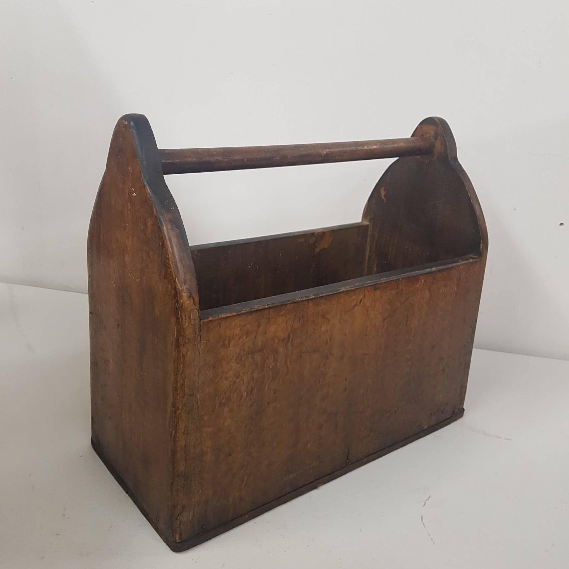 antique mennonite faux grained tote / caddy