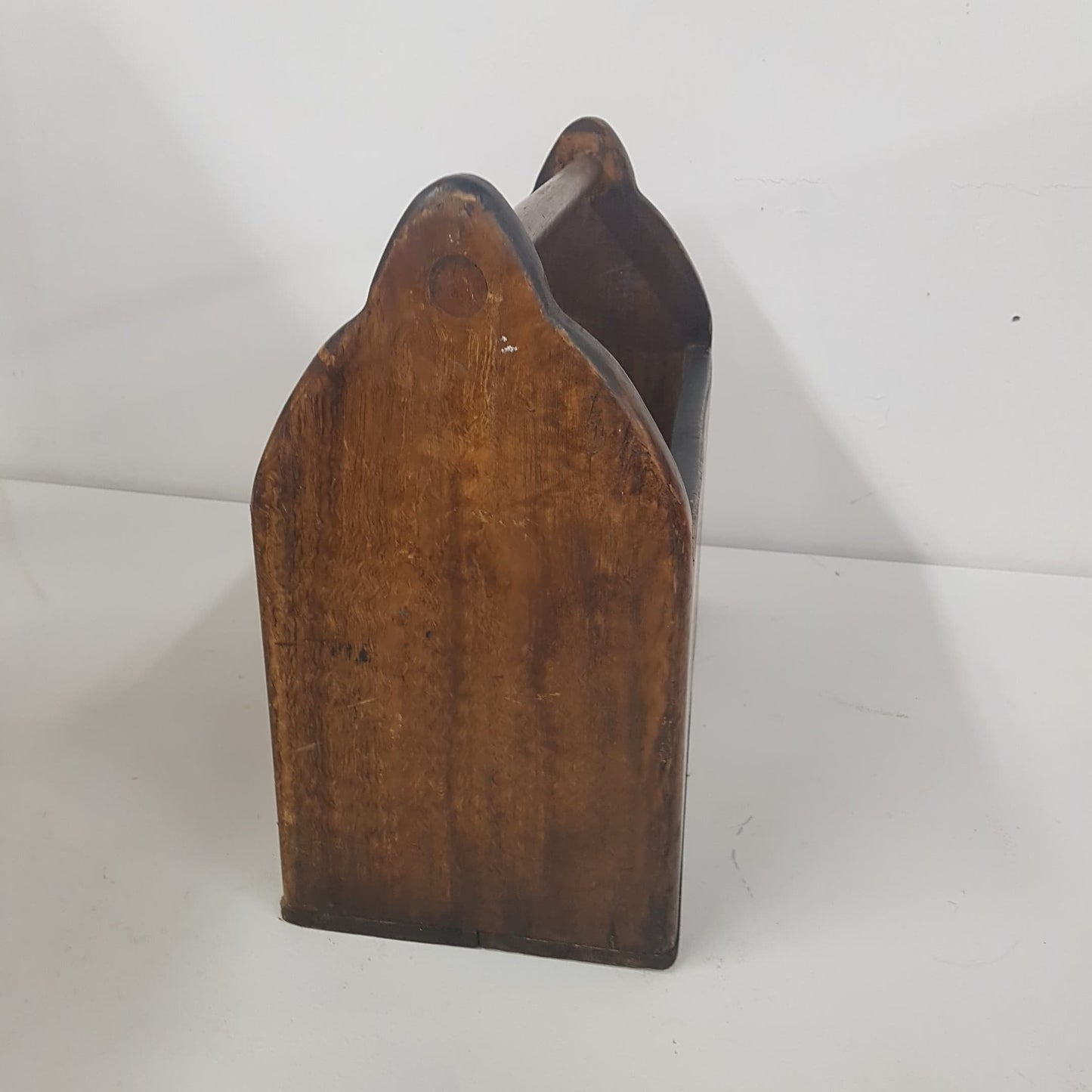 antique mennonite faux grained tote / caddy