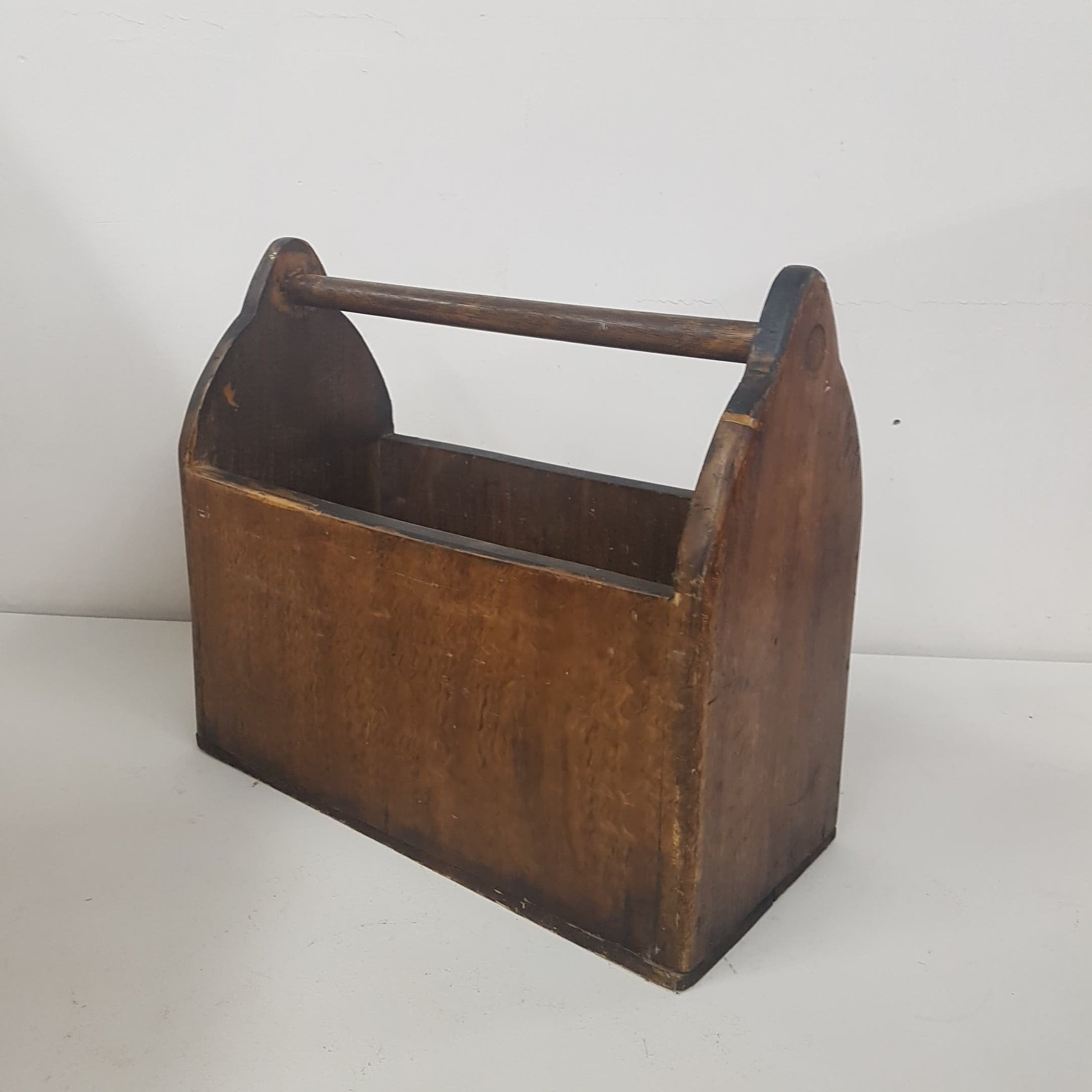 antique mennonite faux grained tote / caddy