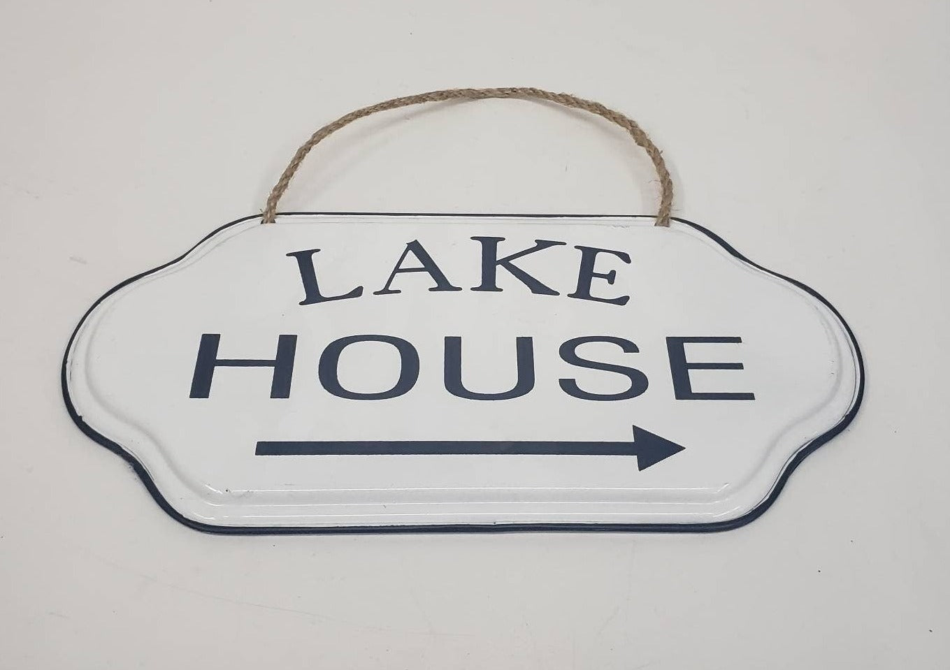 metal lake house sign with rope hanger cottage deco