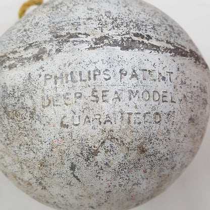antique nautical fishing buoy / float newfoundland / maine lobster fishing made by phillips deep sea model