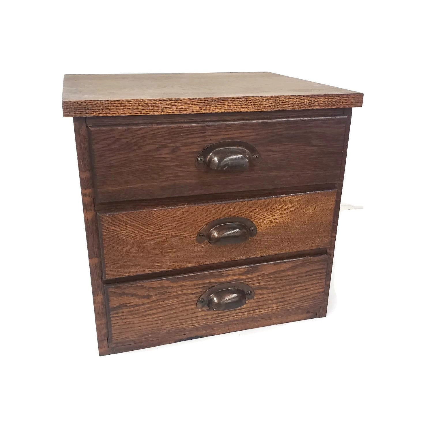 apothecary cabinet antique wooden 3 drawer storage box