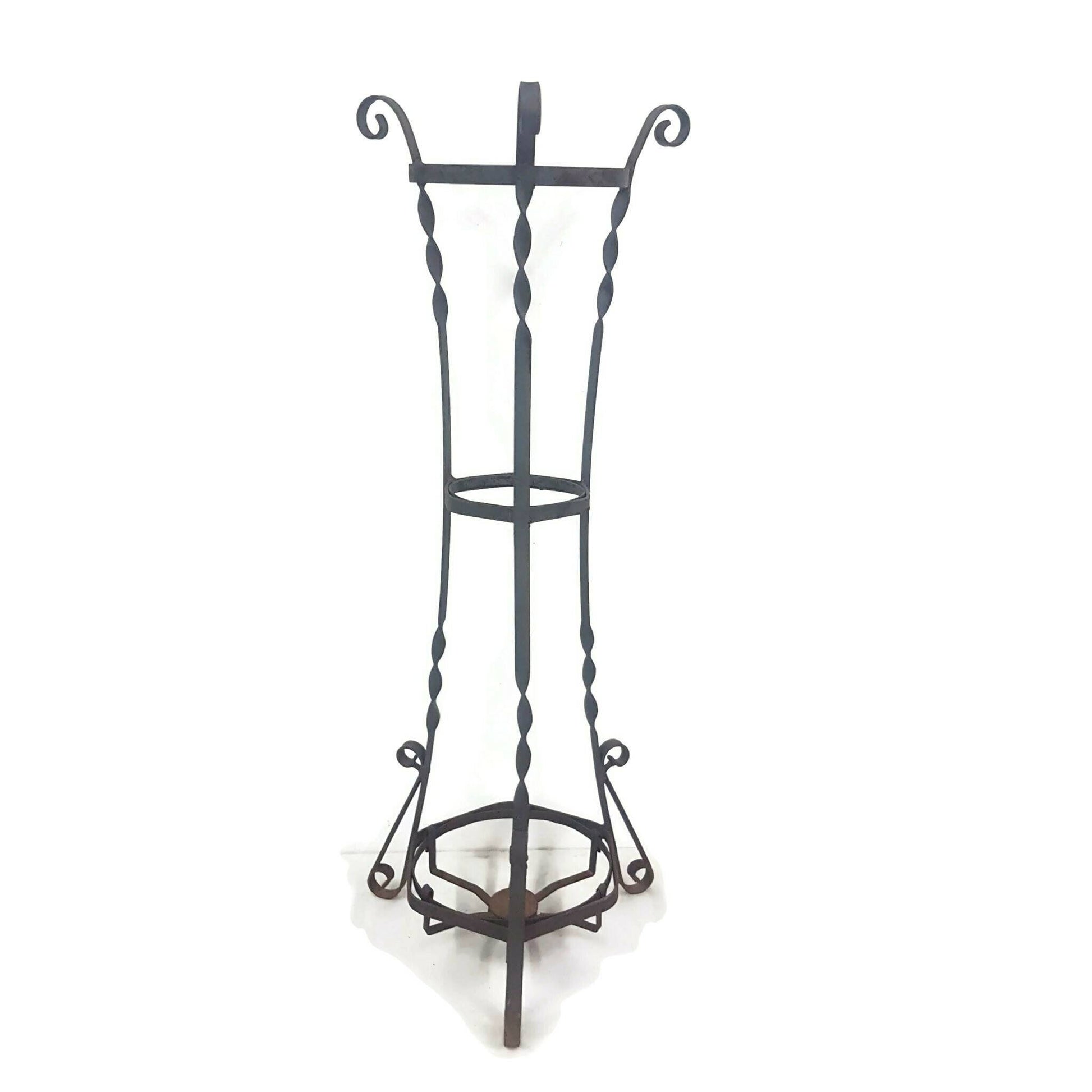 hand forged iron plant stand / umbrella holder