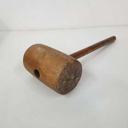 carpenters mallet antique wooden hand tool 1900's solid hardwood wood tools