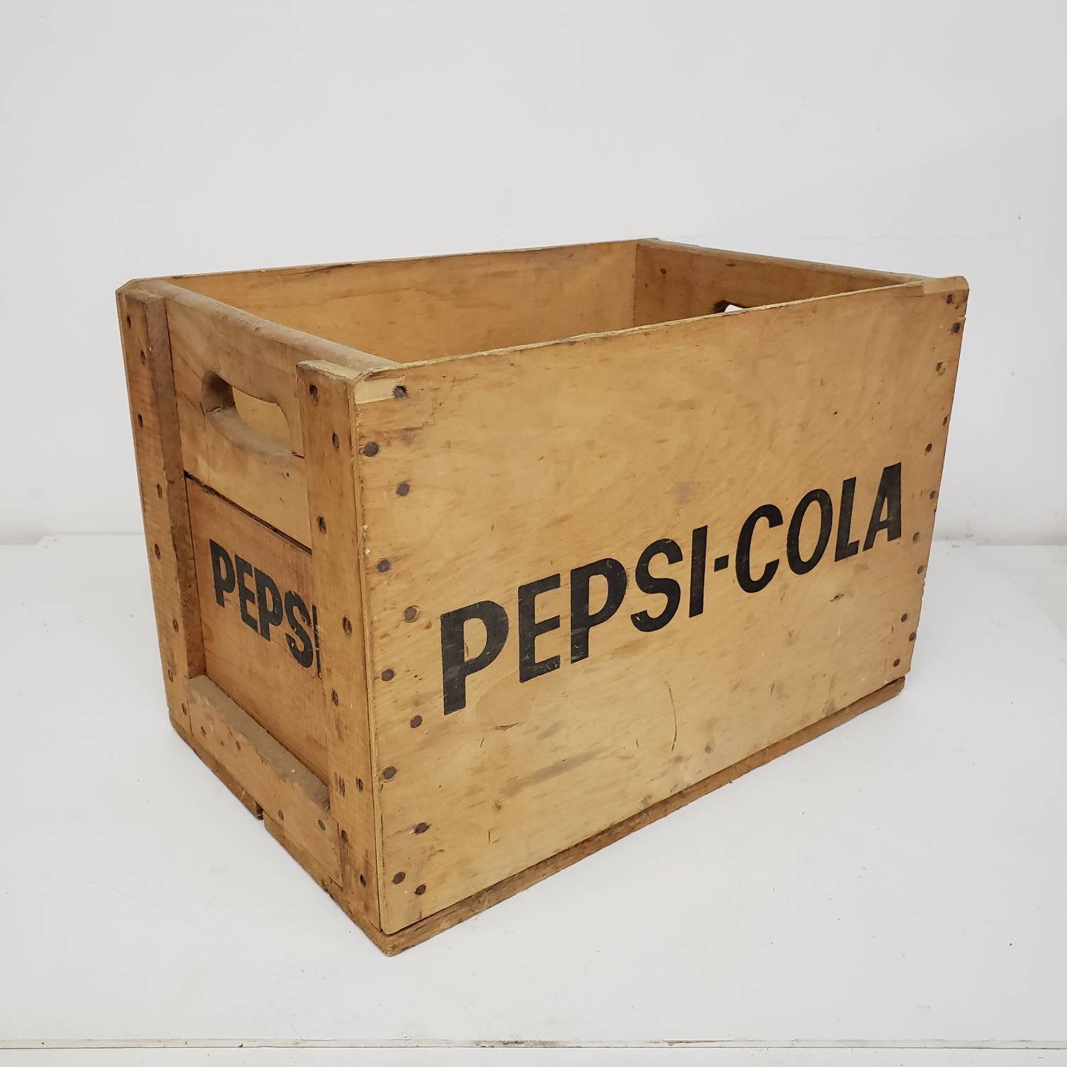 pepsi cola crate vintage wooden soda delivery box
