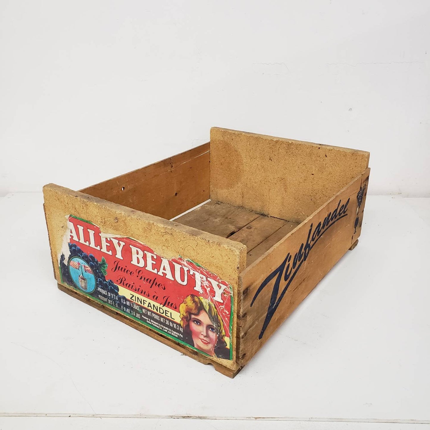 valley beauty crate vintage wooden delivery box