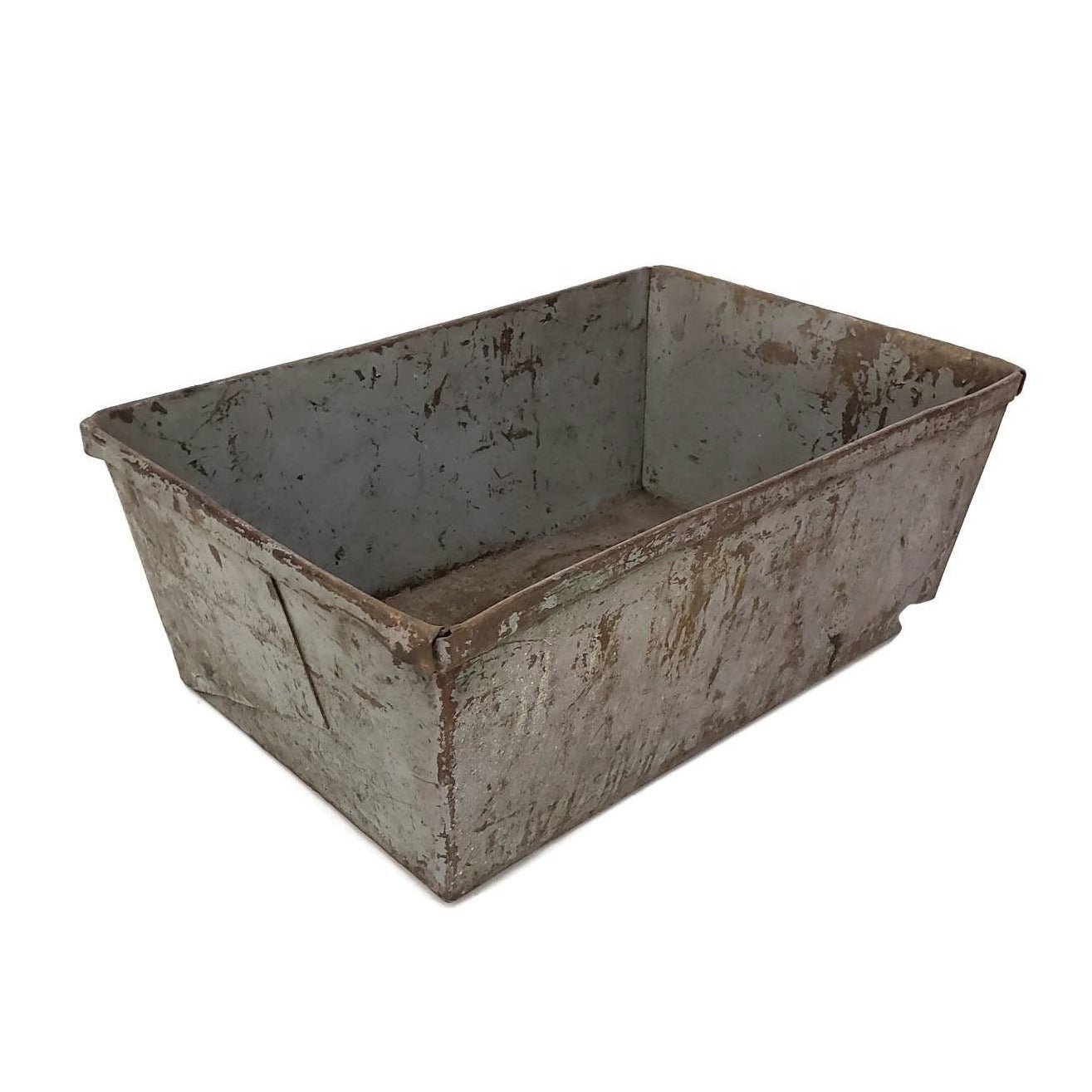 antique bin industrial metal box or basket primitive old for storage or display rustic weathered vtg old