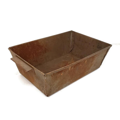 antique bin industrial metal box or basket primitive old for storage or display rustic weathered vtg old