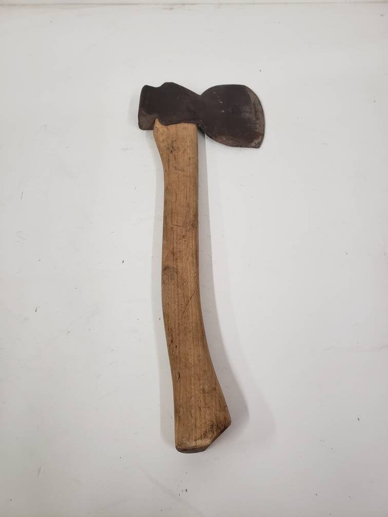 tapered blood hewing hatchet steel head wooden handle
