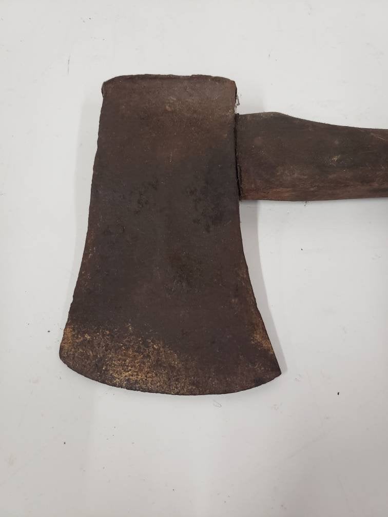 woodcutting axe steel head wooden handle