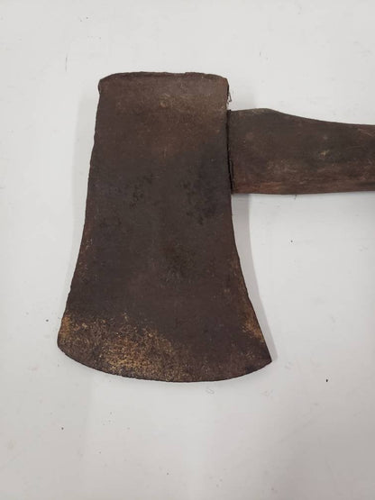 woodcutting axe steel head wooden handle