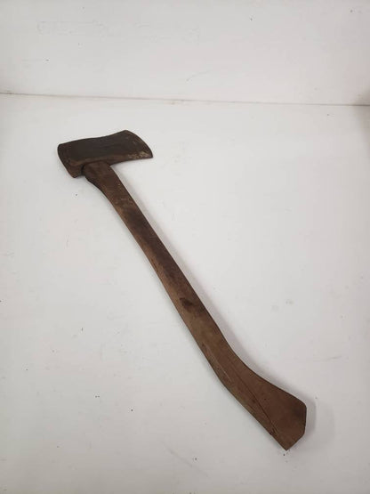 woodcutting axe steel head wooden handle