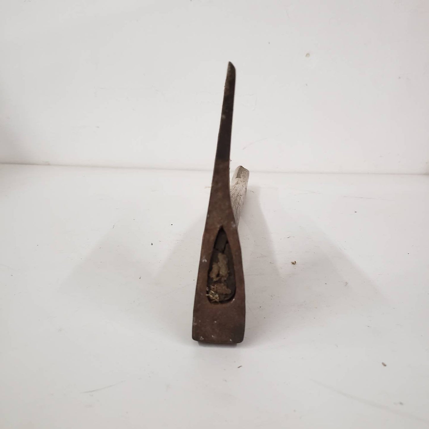 carpenters hatchet steel head angled wooden handle