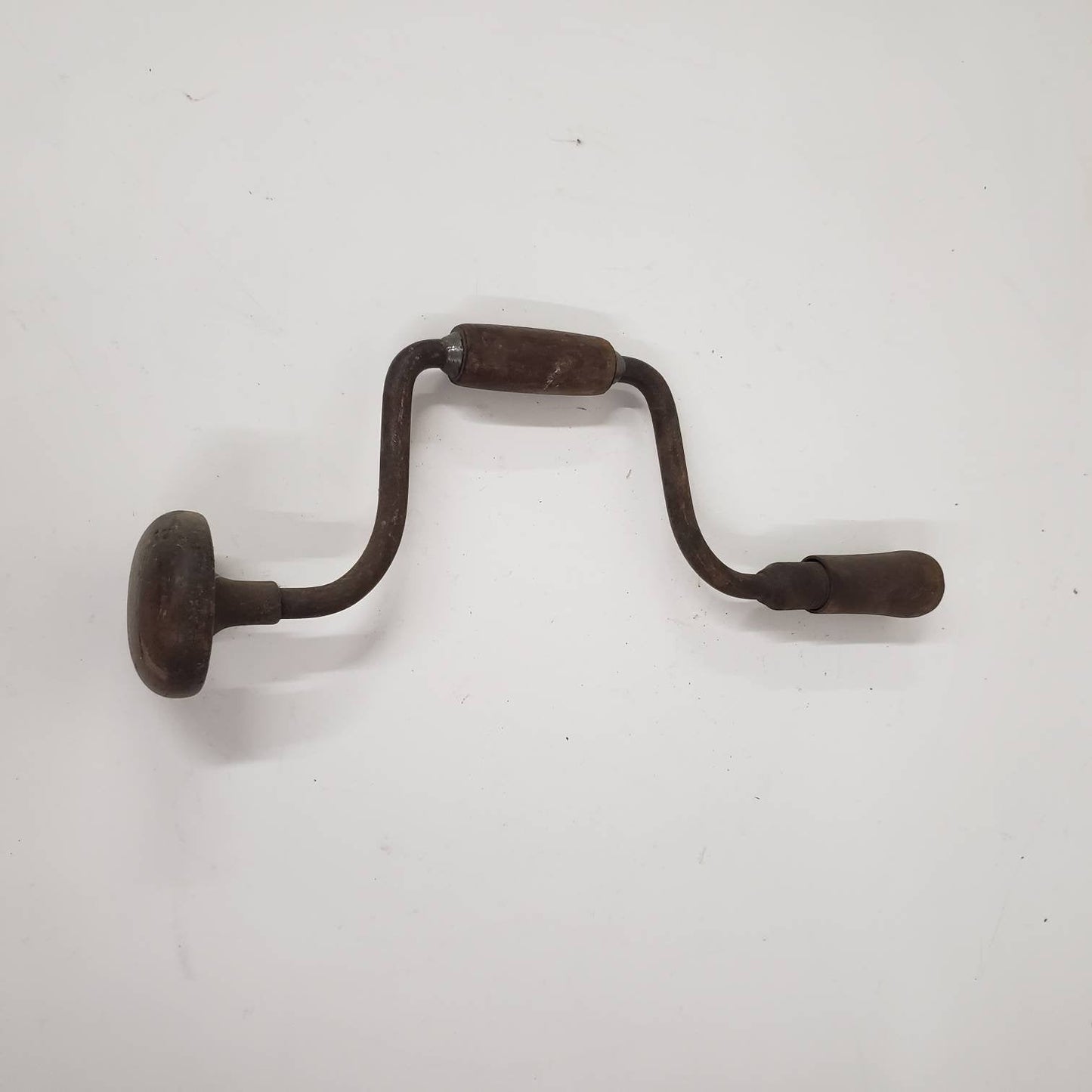 bit brace drill vintage hand crank wooden carpentry hand tools